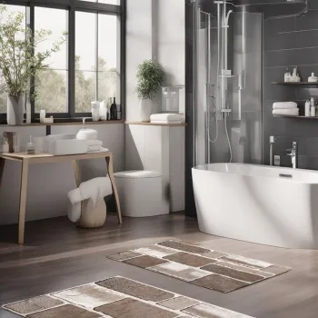 Set covorase de baie, Cartwright, CT-5179, Poliester, Multicolor imagine