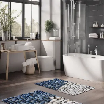 Set covorase de baie, Cartwright, CT-5180, Poliester, Multicolor imagine