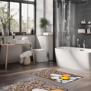 Set covorase de baie, Cartwright, CT-5185, Poliester, Multicolor imagine