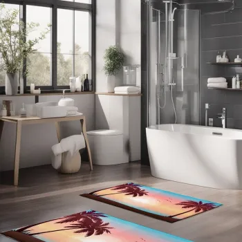 Set covorase de baie, Cartwright, CT-5188, Poliester, Multicolor imagine