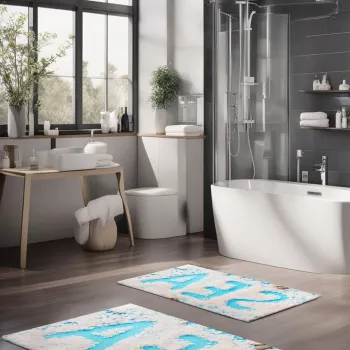 Set covorase de baie, Cartwright, CT-5191, Poliester, Multicolor imagine