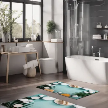 Set covorase de baie, Cartwright, CT-5193, Poliester, Multicolor imagine