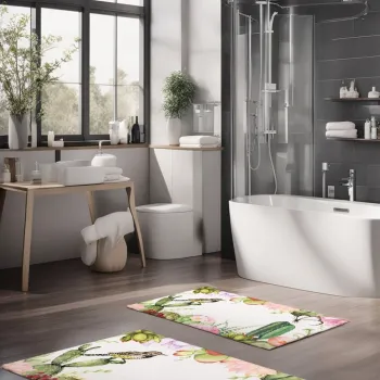 Set covorase de baie, Cartwright, CT-5208, Poliester, Multicolor imagine