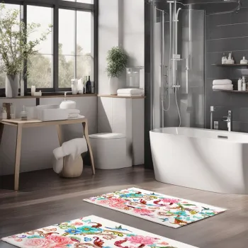 Set covorase de baie, Cartwright, CT-5210, Poliester, Multicolor imagine