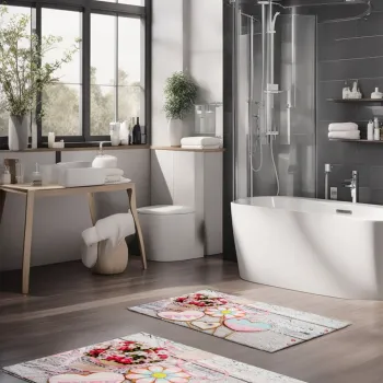 Set covorase de baie, Cartwright, CT-5213, Poliester, Multicolor imagine