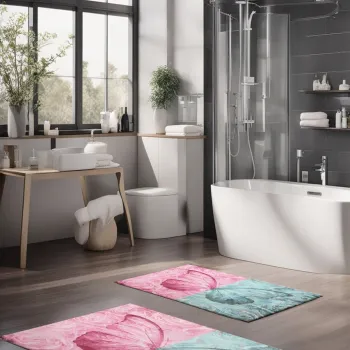 Set covorase de baie, Cartwright, CT-5217, Poliester, Multicolor imagine