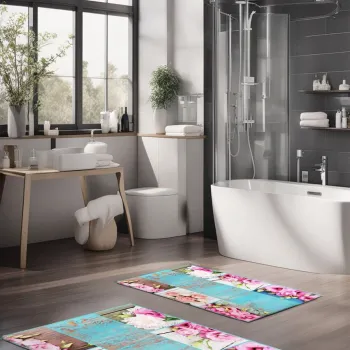 Set covorase de baie, Cartwright, CT-5218, Poliester, Multicolor imagine