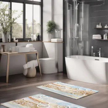 Set covorase de baie, Cartwright, CT-5229, Poliester, Multicolor imagine