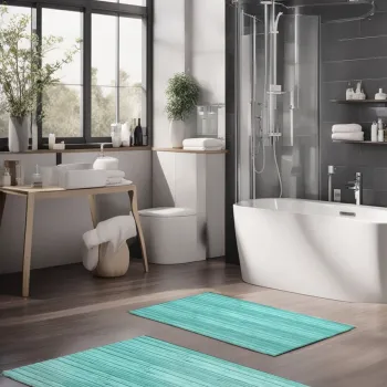 Set covorase de baie, Cartwright, CT-5249, Poliester, Multicolor imagine