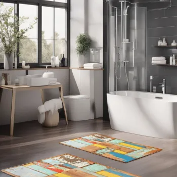 Set covorase de baie, Cartwright, CT-5250, Poliester, Multicolor imagine