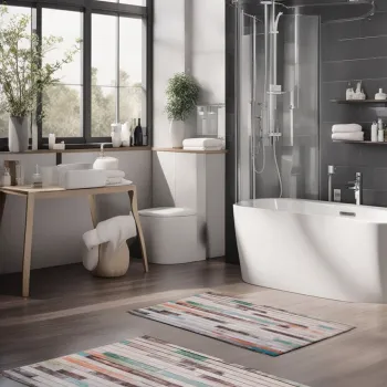 Set covorase de baie, Cartwright, CT-5252, Poliester, Multicolor imagine