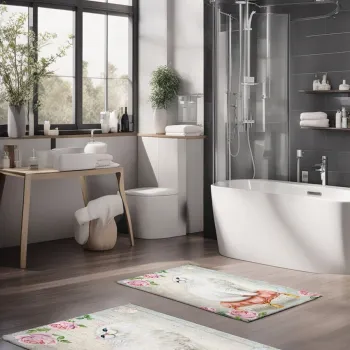 Set covorase de baie, Cartwright, CT-5258, Poliester, Multicolor imagine