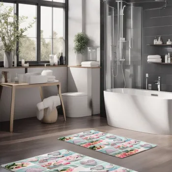 Set covorase de baie, Cartwright, CT-5259, Poliester, Multicolor imagine