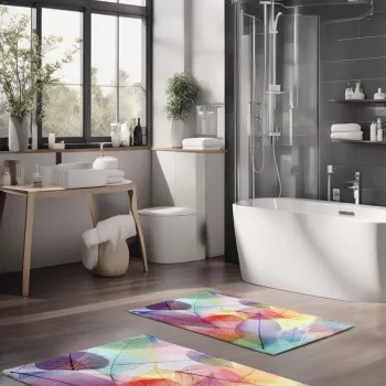 Set covorase de baie, Cartwright, CT-5260, Poliester, Multicolor imagine