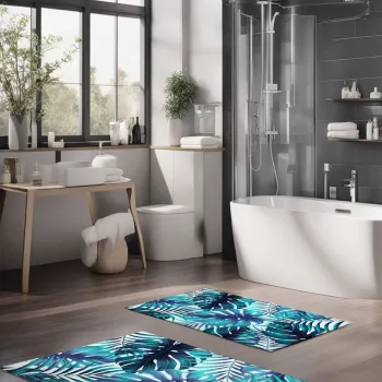 Set covorase de baie, Cartwright, CT-5266, Poliester, Multicolor imagine