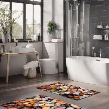 Set covorase de baie, Cartwright, CT-5269, Poliester, Multicolor imagine