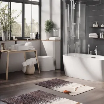 Set covorase de baie, Cartwright, CT-5273, Poliester, Multicolor imagine