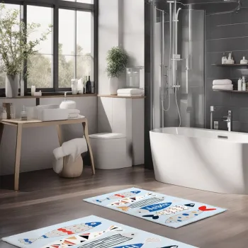 Set covorase de baie, Cartwright, CT-5275, Poliester, Multicolor imagine