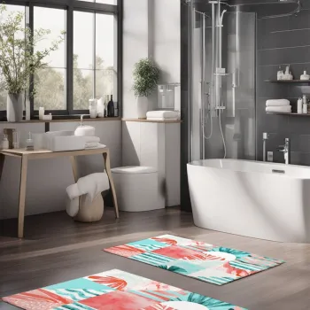 Set covorase de baie, Cartwright, CT-5276, Poliester, Multicolor imagine