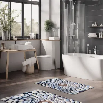 Set covorase de baie, Cartwright, CT-5288, Poliester, Multicolor imagine