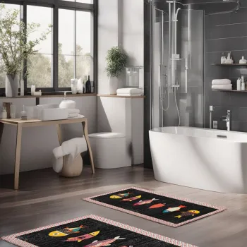 Set covorase de baie, Cartwright, CT-5292, Poliester, Multicolor imagine