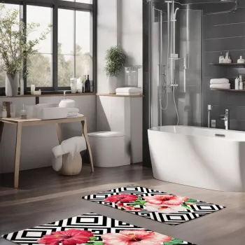 Set covorase de baie, Cartwright, CT-5296, Poliester, Multicolor imagine