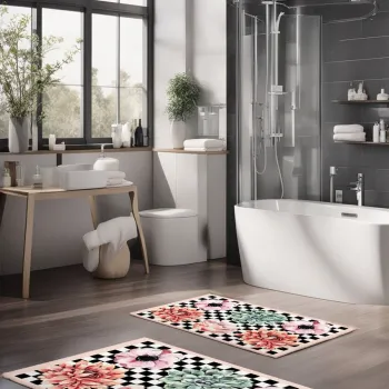 Set covorase de baie, Cartwright, CT-5297, Poliester, Multicolor imagine