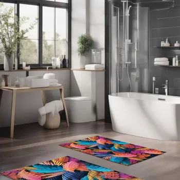 Set covorase de baie, Cartwright, CT-5307, Poliester, Multicolor imagine