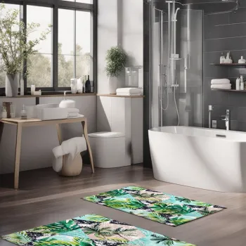 Set covorase de baie, Cartwright, CT-5314, Poliester, Multicolor imagine