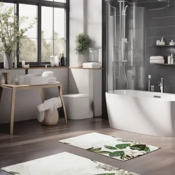 Set covorase de baie, Cartwright, CT-5321, Poliester, Multicolor imagine