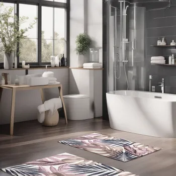 Set covorase de baie, Cartwright, CT-5324, Poliester, Multicolor imagine