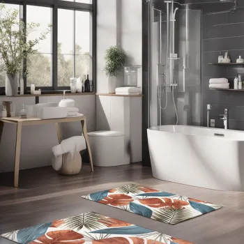 Set covorase de baie, Cartwright, CT-5326, Poliester, Multicolor imagine