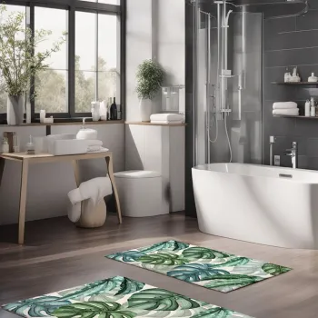 Set covorase de baie, Cartwright, CT-5327, Poliester, Multicolor imagine