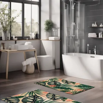 Set covorase de baie, Cartwright, CT-5328, Poliester, Multicolor imagine