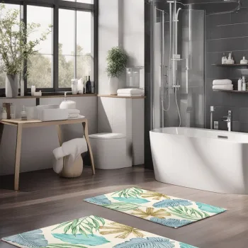 Set covorase de baie, Cartwright, CT-5329, Poliester, Multicolor imagine