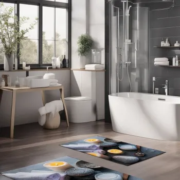 Set covorase de baie, Cartwright, CT-5342, Poliester, Multicolor imagine