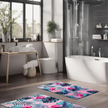 Set covorase de baie, Cartwright, CT-5343, Poliester, Multicolor imagine