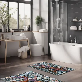 Set covorase de baie, Cartwright, CT-5344, Poliester, Multicolor imagine