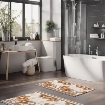 Set covorase de baie, Cartwright, CT-5349, Poliester, Multicolor imagine