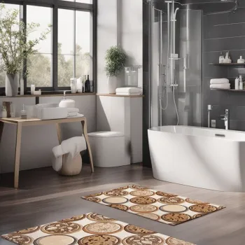 Set covorase de baie, Cartwright, CT-5350, Poliester, Multicolor imagine