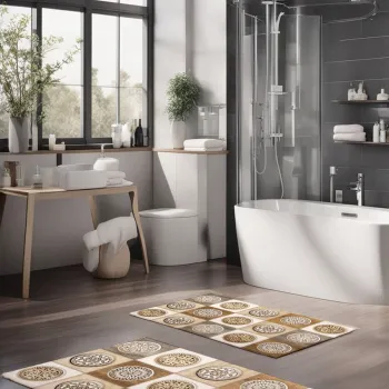 Set covorase de baie, Cartwright, CT-5351, Poliester, Multicolor imagine