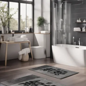 Set covorase de baie, Cartwright, CT-5355, Poliester, Multicolor imagine