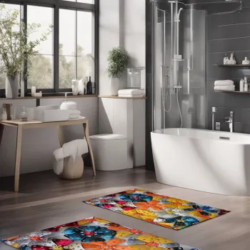 Set covorase de baie, Cartwright, CT-5356, Poliester, Multicolor imagine