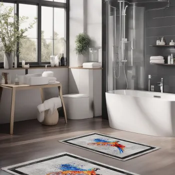 Set covorase de baie, Cartwright, CT-5364, Poliester, Multicolor imagine