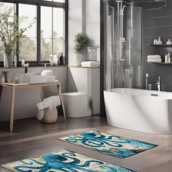 Set covorase de baie, Cartwright, CT-5365, Poliester, Multicolor imagine