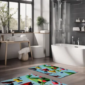 Set covorase de baie, Cartwright, CT-5366, Poliester, Multicolor imagine