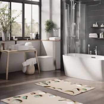 Set covorase de baie, Cartwright, CT-5371, Poliester, Multicolor imagine