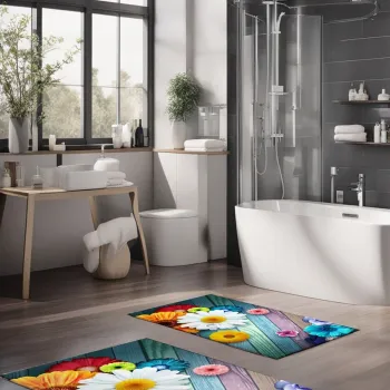 Set covorase de baie, Cartwright, CT-5374, Poliester, Multicolor imagine