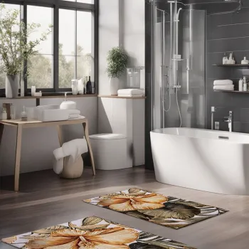 Set covorase de baie, Cartwright, CT-5375, Poliester, Multicolor imagine