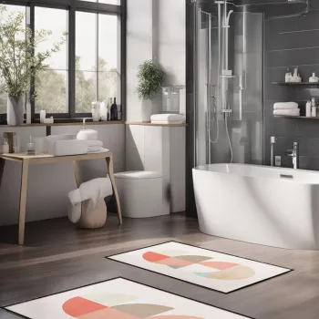 Set covorase de baie, Cartwright, CT-5381, Poliester, Multicolor imagine